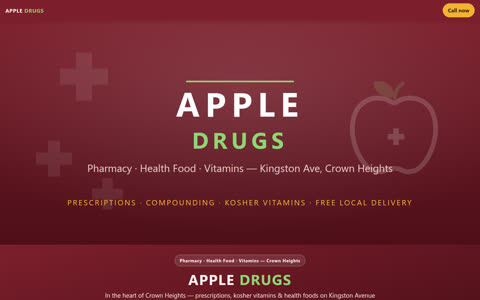 Screenshot of the Apple Drugs demo site