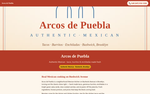 Screenshot of the Arcos de Puebla demo site