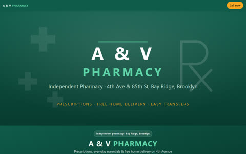 Screenshot of the A & V Pharmacy demo site
