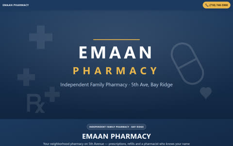 Screenshot of the Emaan Pharmacy demo site