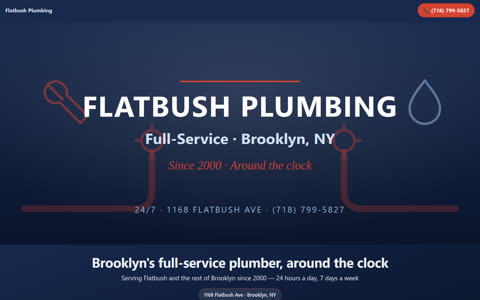 Screenshot of the Flatbush Plumbing demo site