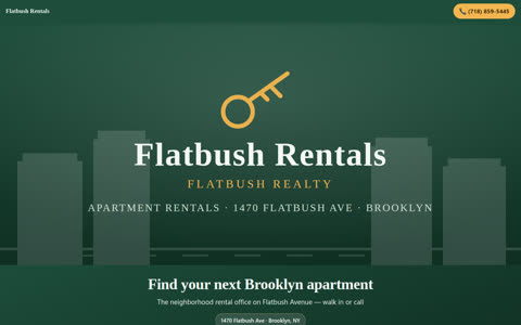 Screenshot of the Flatbush Rentals demo site