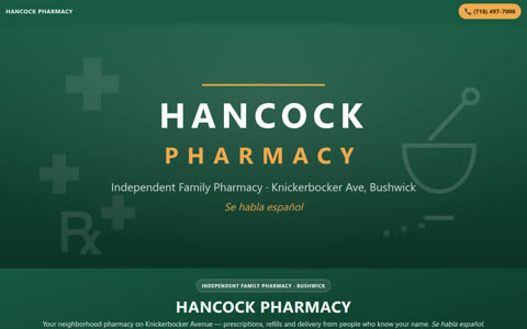 Screenshot of the Hancock Pharmacy demo site