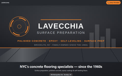Screenshot of the Lavecchia Surface Preparation demo site
