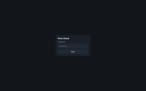 Screenshot of the Price Check demo site