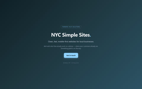 Screenshot of the NYC Simple Sites demo site