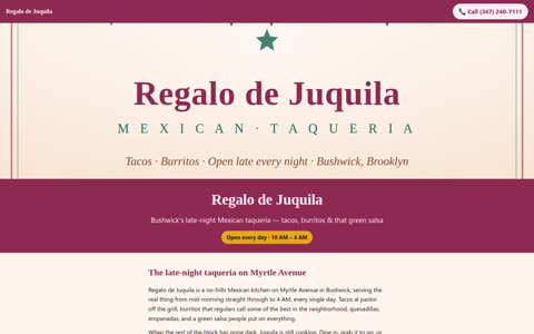 Screenshot of the Regalo de Juquila demo site