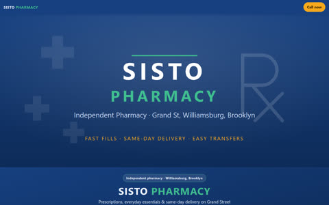 Screenshot of the Sisto Pharmacy demo site