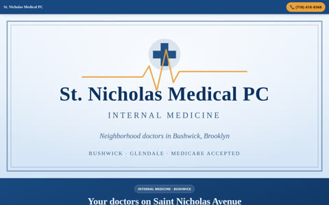 Screenshot of the St. Nicholas Medical PC demo site