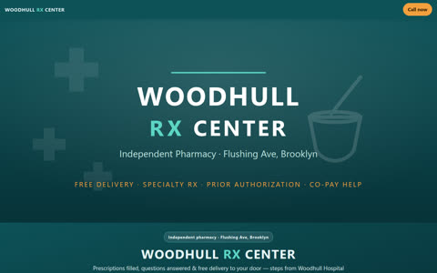 Screenshot of the Woodhull Rx Center demo site